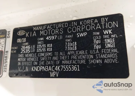 2019 Kia Sportage Ex from USA, damaged, VIN KNDPN3AC4K7555361